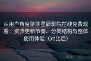 从用户角度聊聊星辰影院在线免费观看：资源更新节奏、分类结构与整体使用体验（对比后）