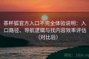 茶杯狐官方入口不完全体验说明：入口路径、导航逻辑与找内容效率评估（对比后）