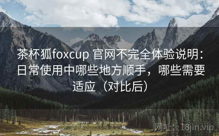 茶杯狐foxcup 官网不完全体验说明：日常使用中哪些地方顺手，哪些需要适应（对比后）