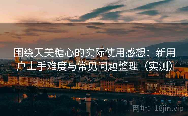围绕天美糖心的实际使用感想：新用户上手难度与常见问题整理（实测）